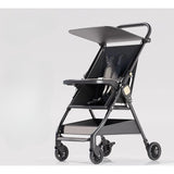 Carut Pliabil, Vivimall, Usor, Compatibil cu Avionul, de Plimbat/Dormit, Parasolar, Cutie Depozitare, Tabla de Masa, 93 x 70 x 40 cm, Negru