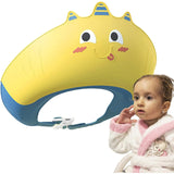 Casca de Dus, Vivimall, Previne Scurgerea Apei si Samponului pe Fata, 0-12 Ani, Ajustabila, din TPE+PP, 20 x 23 cm, Model Unicorn, Galben/Albastru - vivimall.ro