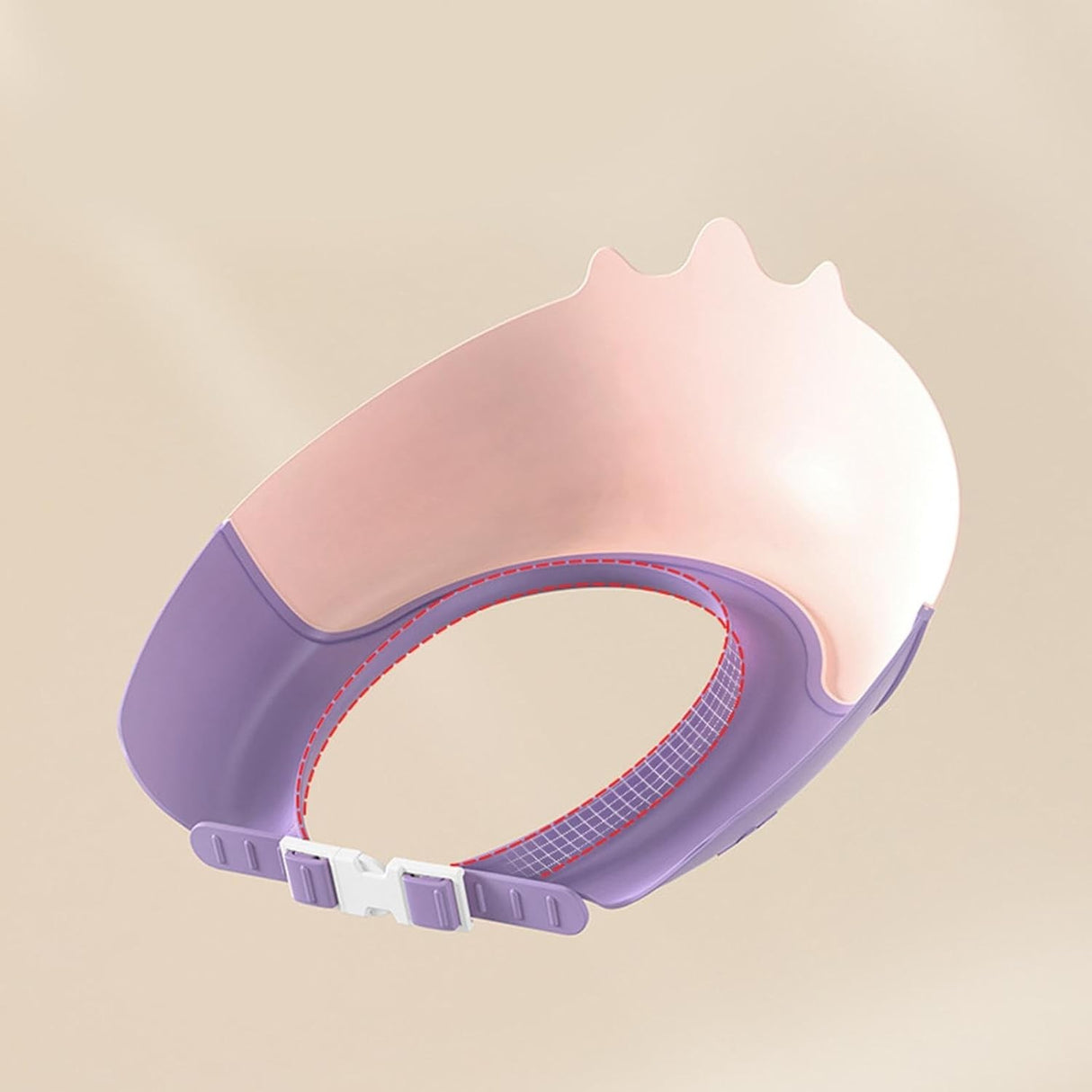 Casca de Dus, Vivimall, Previne Scurgerea Apei si Samponului pe Fata, 0-12 Ani, Ajustabila, din TPE+PP, 20 x 23 cm, Model Unicorn, Roz/Mov - vivimall.ro