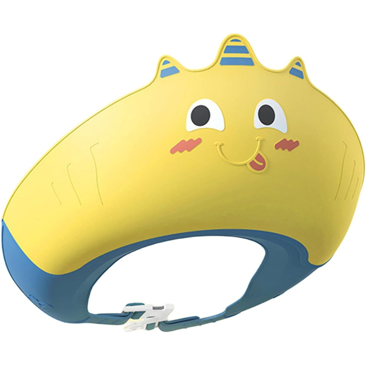 Casca de Dus, Vivimall, Previne Scurgerea Apei si Samponului pe Fata, 0-12 Ani, Ajustabila, din TPE+PP, 20 x 23 cm, Model Unicorn, Galben/Albastru - vivimall.ro