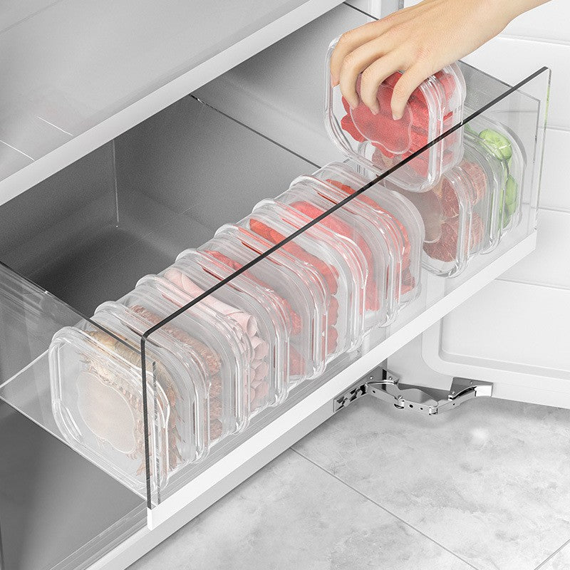 Caserola Alimentara, Cutie Pentru Pastrare A Alimentelor, Cutie Depozitare Pentru Frigider, Sigilata Dreptunghiulara, Din Plastic, 12 X 12 X 4.5 Cm, 350Ml, Transparent - vivimall.ro