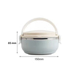 Caserola Pentru Alimente Lunch Box, 700 Ml, Otel Inoxidabil, Maner, Valva Aerisire, Inchidere Etansa, 15 X 8.5 Cm, Albastru - vivimall.ro