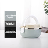 Caserola Pentru Alimente Lunch Box, 700 Ml, Otel Inoxidabil, Maner, Valva Aerisire, Inchidere Etansa, 15 X 8.5 Cm, Albastru - vivimall.ro