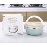 Caserola Pentru Alimente Lunch Box, 700 Ml, Otel Inoxidabil, Maner, Valva Aerisire, Inchidere Etansa, 15 X 8.5 Cm, Albastru - vivimall.ro