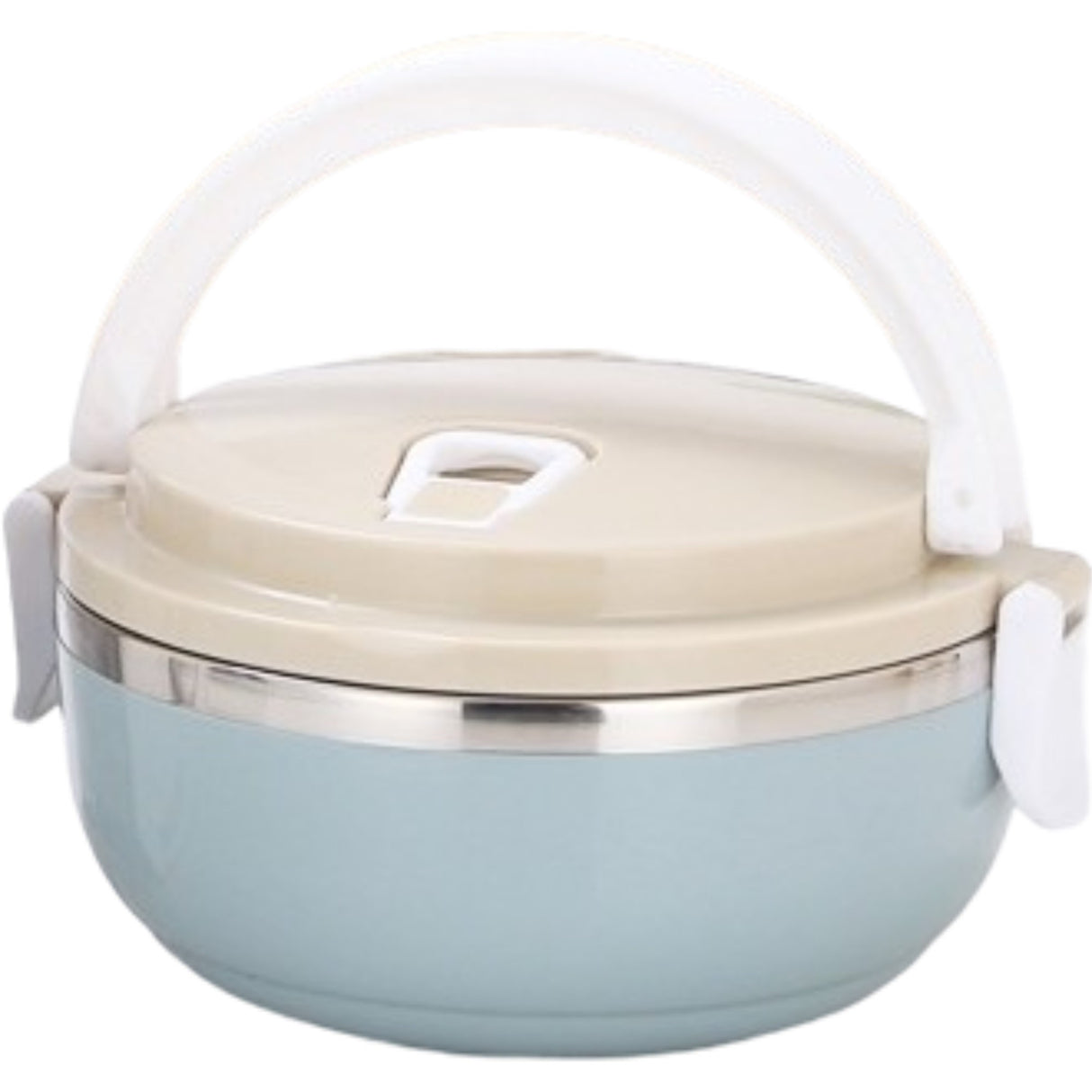 Caserola Pentru Alimente Lunch Box, 700 Ml, Otel Inoxidabil, Maner, Valva Aerisire, Inchidere Etansa, 15 X 8.5 Cm, Albastru - vivimall.ro