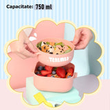 Caserola Pentru Copii Lunch Box, 750 Ml, Doua Boluri, Lingura, Foarfeca Din Plastic, Rezistenta La Scurgeri - vivimall.ro