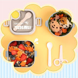 Caserola Pentru Copii Lunch Box, 750 Ml, Doua Boluri, Lingura, Foarfeca Din Plastic, Rezistenta La Scurgeri, Astra - vivimall.ro