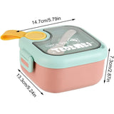 Caserola Pentru Copii Lunch Box, 750 Ml, Doua Boluri, Lingura, Foarfeca Din Plastic, Rezistenta La Scurgeri - vivimall.ro