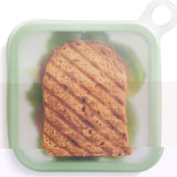 Caserola Pentru Sandwich Din Silicon Si Polipropilena, Portabil, Usor De Curatat, Capac Anti-Scurgere, Reutilizabil, 15.5 X 15.5 X 2.5 Cm, Verde - vivimall.ro