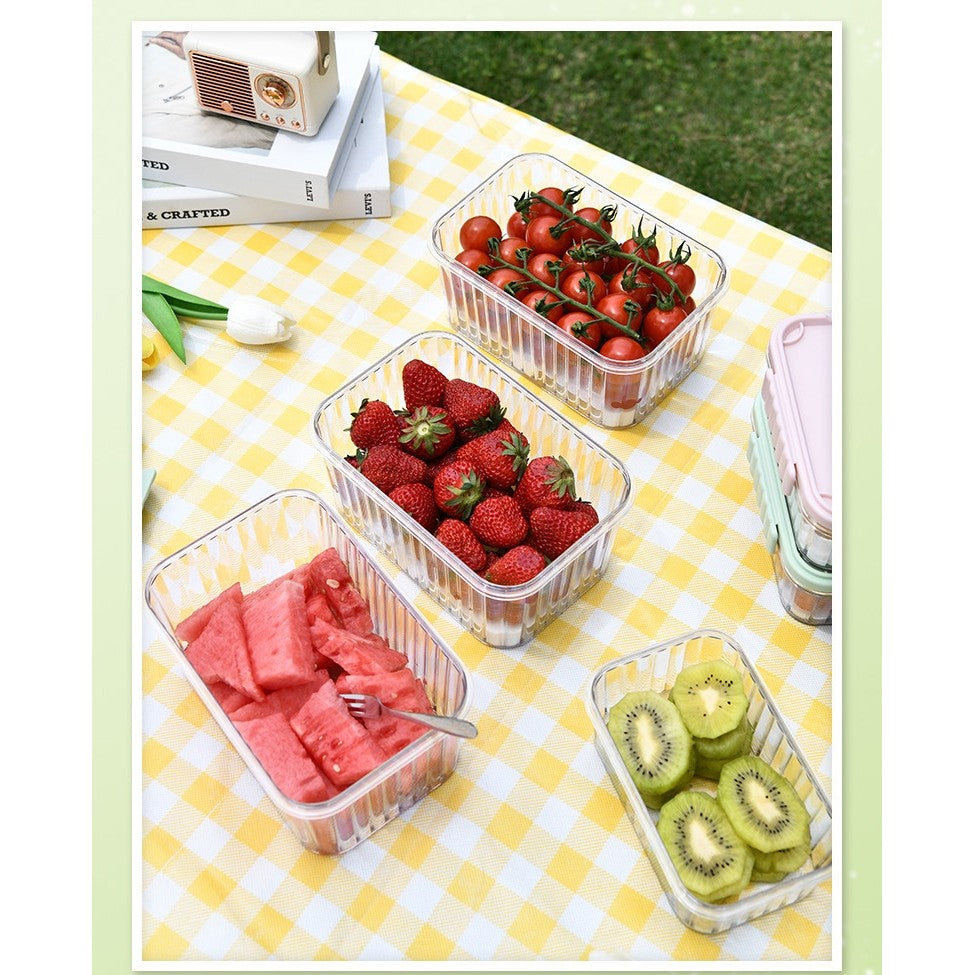 Caserola Portabila Pentru Mancare Fresh 1500 Ml, 2 Furculite,10 X 13.5 X 20 Cm, 2 Capace Detasabile Pentru Congelator, Etans, Spatiu Pentru Tacamuri, Maner, Material Plastic, Rezistent La Temperaturi Ridicate, Transparent - vivimall.ro