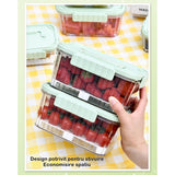 Caserola Portabila Pentru Mancare Fresh 1500 Ml, 2 Furculite,10 X 13.5 X 20 Cm, 2 Capace Detasabile Pentru Congelator, Etans, Spatiu Pentru Tacamuri, Maner, Material Plastic, Rezistent La Temperaturi Ridicate, Transparent - vivimall.ro