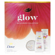 Set cadou Dove cu gel de duș 225 ml, loțiune de corp 250 ml și Jewellery Dish Glow, vedere frontală ambalaj