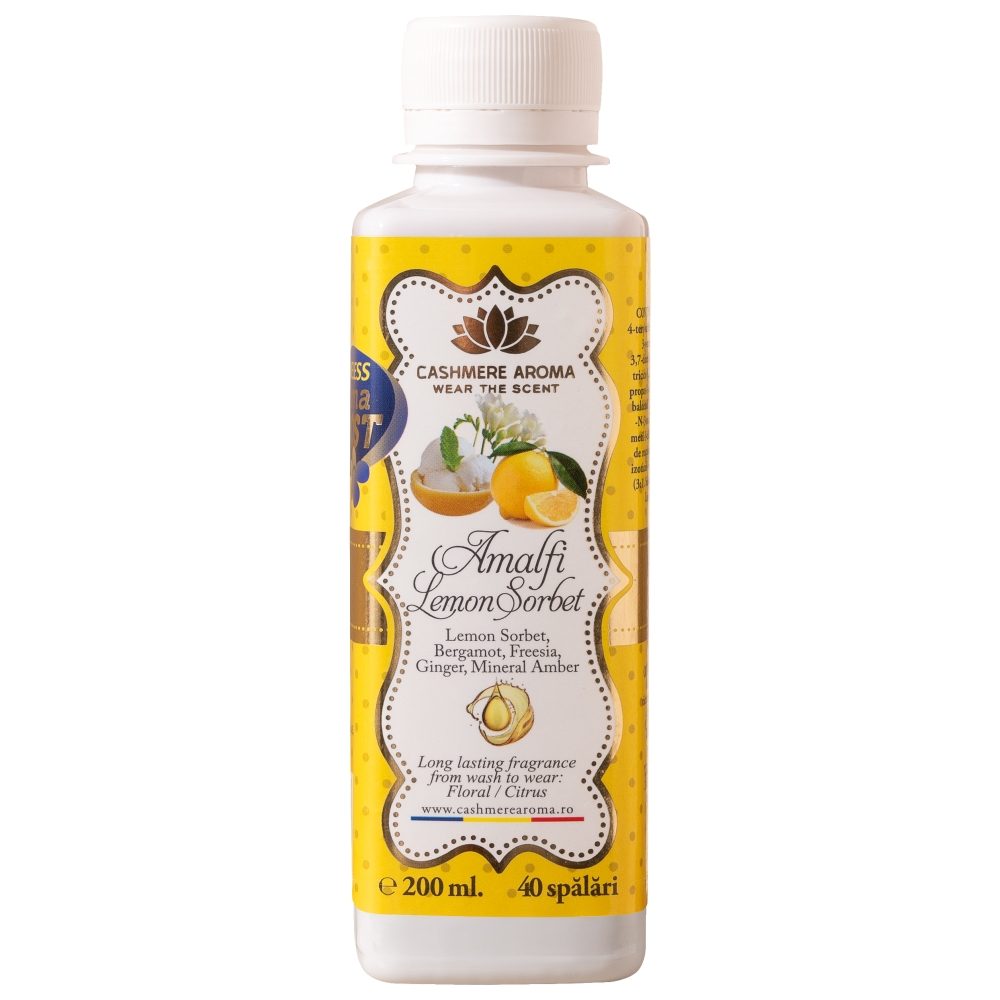 Parfum pentru rufe Cashmere Aroma Amalfi Lemon Sorbet, flacon 200 ml, până la 40 spălări, vedere frontală