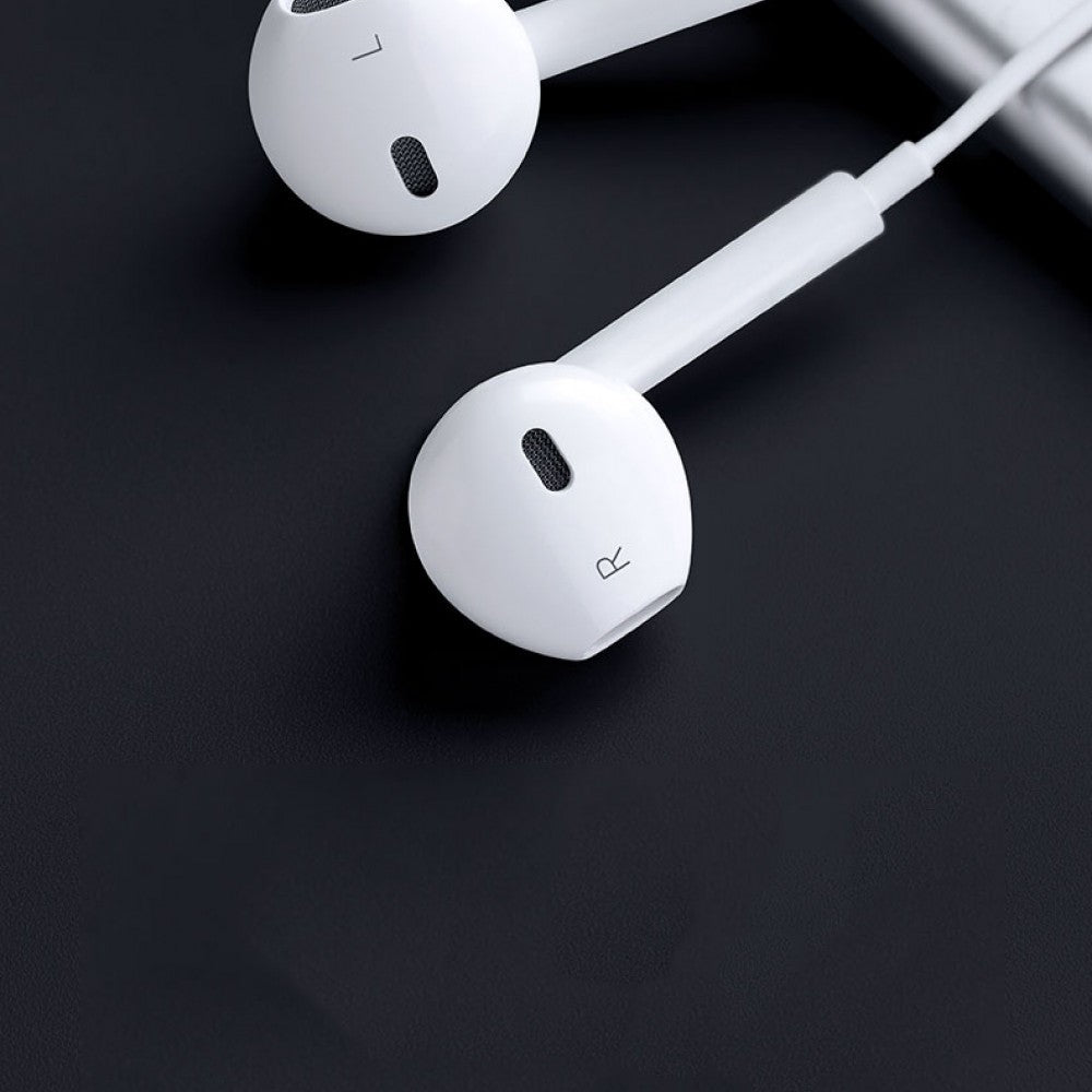 Casti Audio cu Microfon si cu Port Lightning WUW-R32 compatibile iPhone, Alb - vivimall.ro