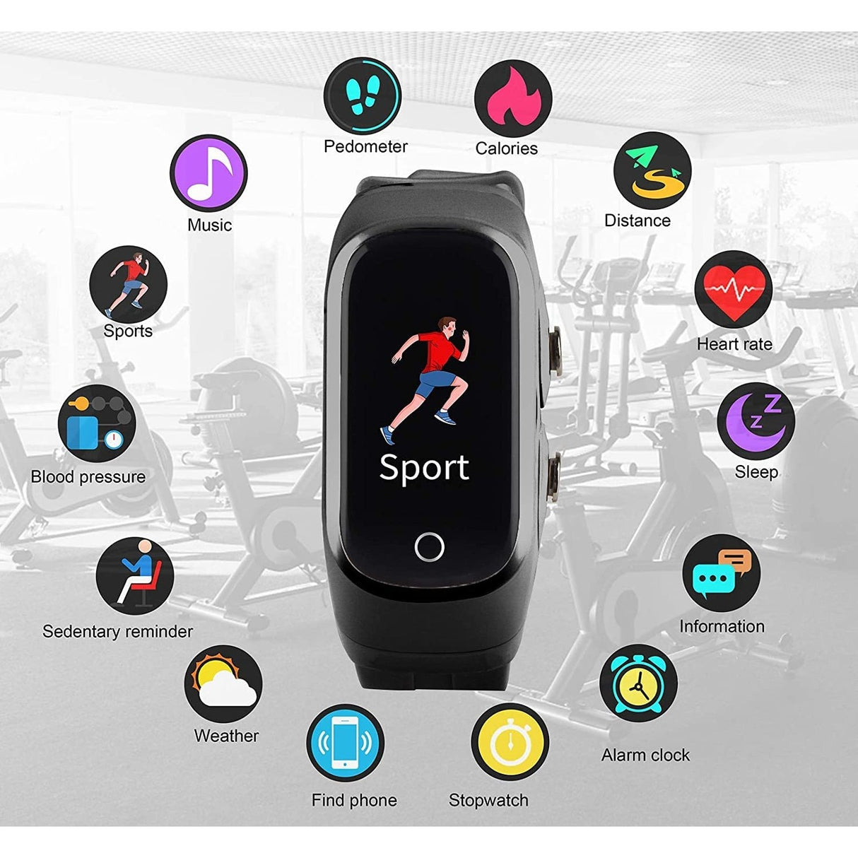 Ceas Smartwatch 2 in 1, cu Casti Bluetooth, N8 TWS, Plug in Lateral, Afisaj 1.47 inch, Rezolutie 172*320, Negru - vivimall.ro