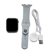 Ceas Smartwatch, Flippy, Editia 9, Apeluri Bluetooth, Incarcare Wireless, Afisaj 2.01 inch, Rezolutie 240 x 296, NFC, Puls, Gri - vivimall.ro