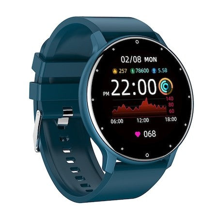 Ceas smartwatch si bratara fitness Flippy ZL02D, oxigen, ritm cardiac, pedometru, notificari, IP67, Compatibil cu Android/iOS, vibratii, multi sport, Albastru inchis - vivimall.ro