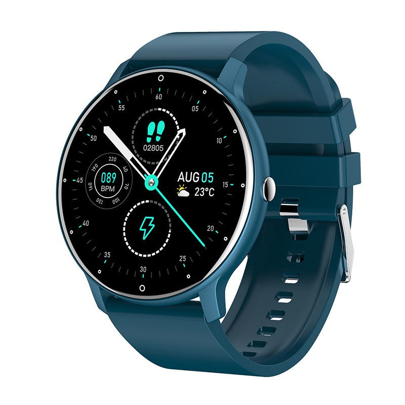 Ceas smartwatch si bratara fitness Flippy ZL02D, oxigen, ritm cardiac, pedometru, notificari, IP67, Compatibil cu Android/iOS, vibratii, multi sport, Albastru inchis - vivimall.ro