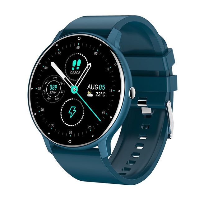 Ceas smartwatch si bratara fitness Flippy ZL02D, oxigen, ritm cardiac, pedometru, notificari, IP67, Compatibil cu Android/iOS, vibratii, multi sport, Albastru inchis - vivimall.ro