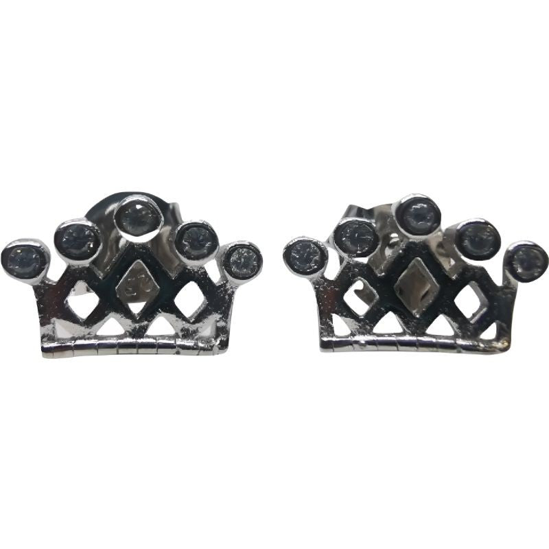 Cercei Argint 925 Coronita cu 5 Pietre - vivimall.ro