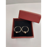 Cercei Argint 925 Creole 12 mm cu Pietre Negre, Jolie Silver, 1.2g, 1 cm x 1.4 cm - vivimall.ro