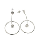 Cercei Argint 925 Cu Lantisor Si Cerc 23 Mm