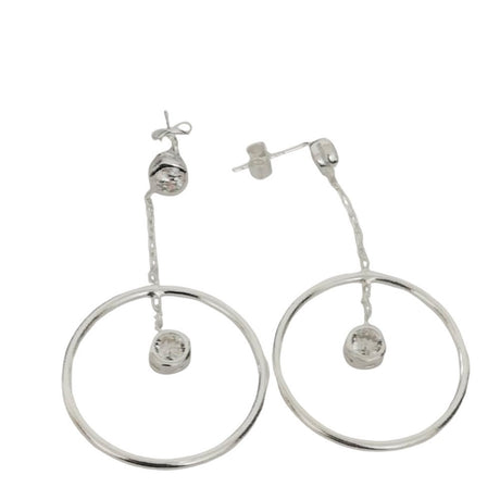 Cercei Argint 925 cu Lantisor si Cerc 23 mm - vivimall.ro