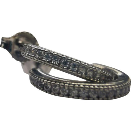 Cercei Argint 925 cu Zirconii, model Semicerc cu Surub - vivimall.ro