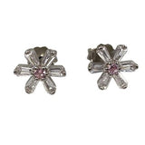 Cercei Argint 925, Floare Cu Zirconii