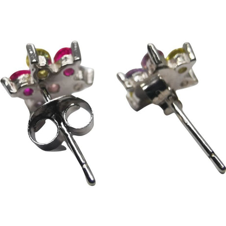 Cercei Argint 925 Floricele Colorate - vivimall.ro