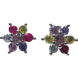 Cercei Argint 925 Floricele Colorate - vivimall.ro