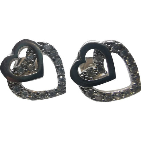 Cercei Argint 925 Inimi Unite cu Pietre - vivimall.ro