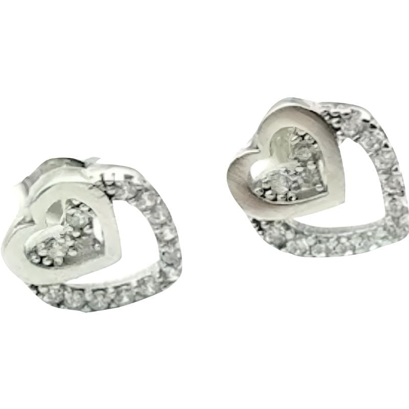 Cercei Argint 925 Inimi Unite cu Pietre - vivimall.ro