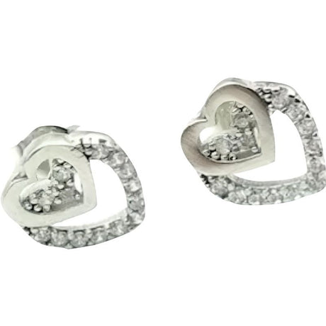 Cercei Argint 925 Inimi Unite cu Pietre - vivimall.ro