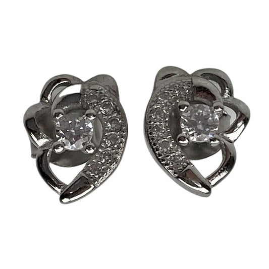 Cercei Argint 925 Inimioara cu Floare - vivimall.ro