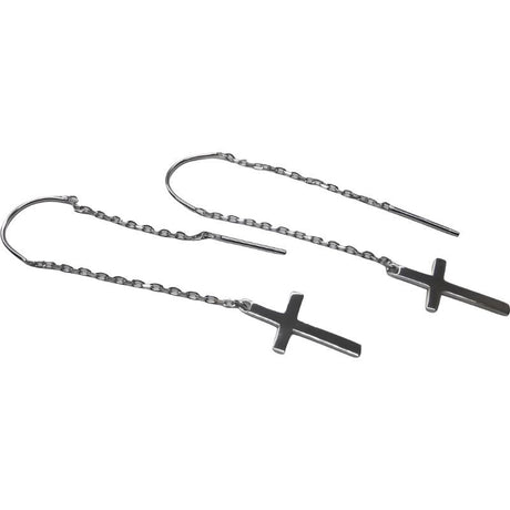 Cercei Argint 925 Lantisor Cu Cruce