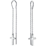 Cercei Argint 925 Lantisor Cu Cruce