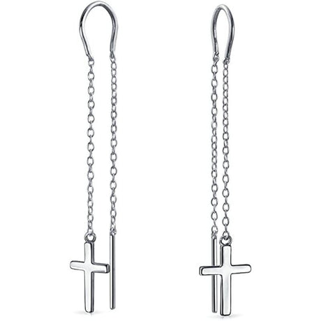 Cercei Argint 925 Lantisor cu Cruce - vivimall.ro