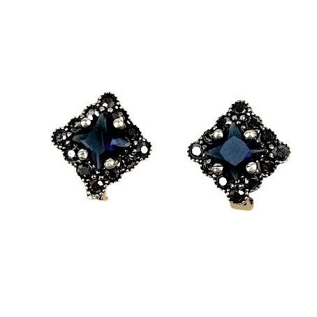 Cercei Argint 925 Romb Cu Zirconiu Si Marcasite