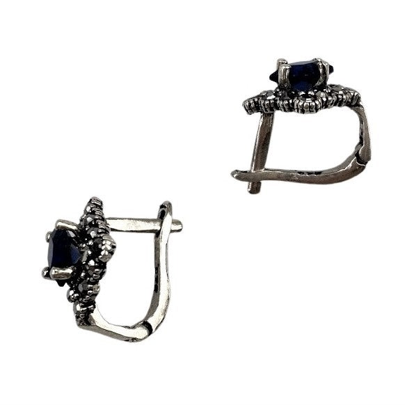 Cercei Argint 925 Romb Cu Zirconiu Si Marcasite