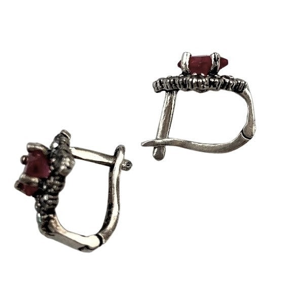Cercei Argint 925 Romb Cu Zirconiu Si Marcasite