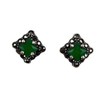 Cercei Argint 925 Romb Cu Zirconiu Si Marcasite