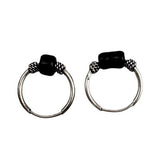 Cercei Argint 925 Tortite Mici Cu Piatra Neagra - vivimall.ro