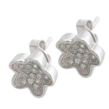 Cercei cu zirconiu (Floare), Argint 925