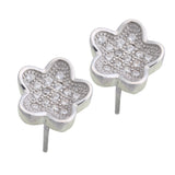Cercei cu zirconiu (Floare), Argint 925
