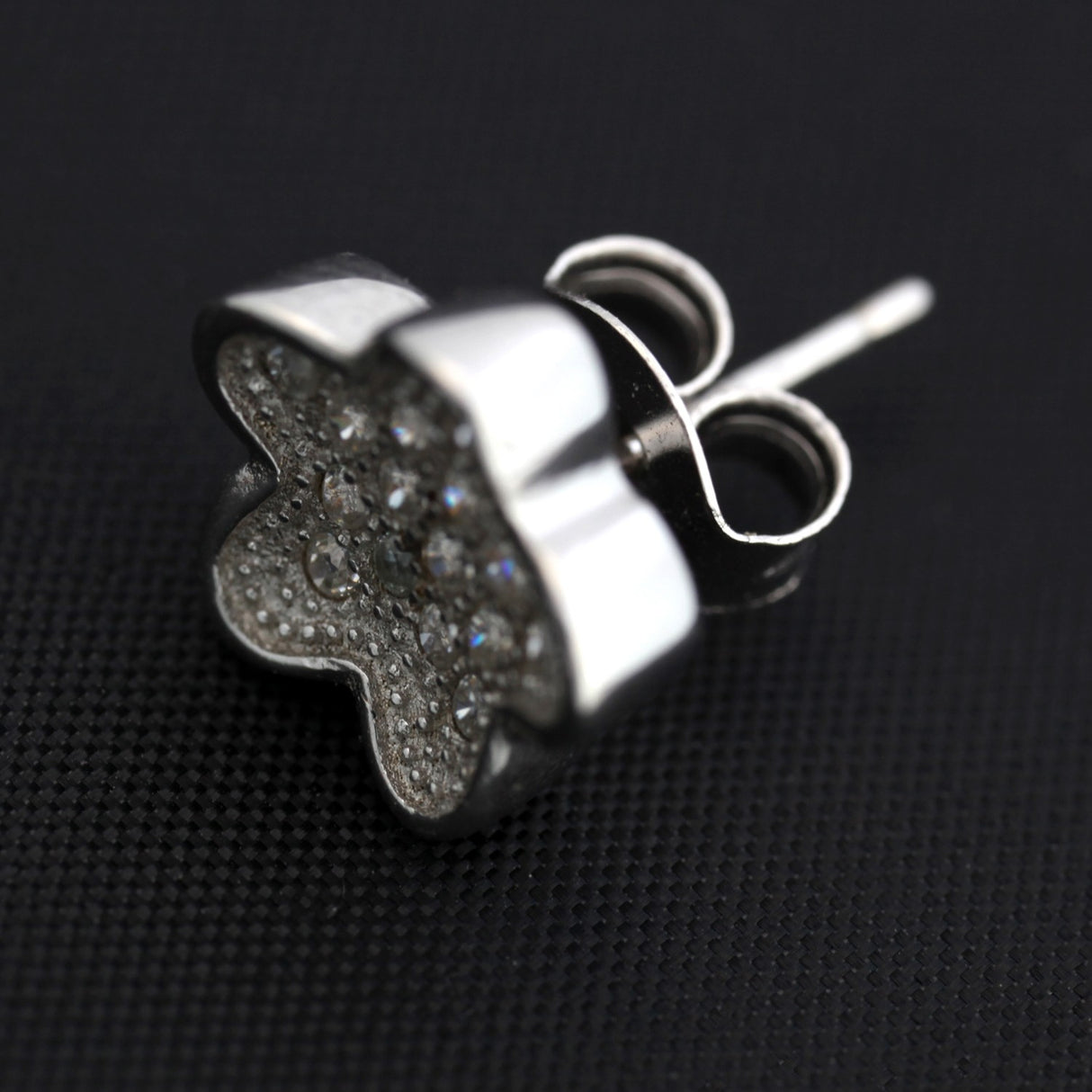 Cercei cu zirconiu (Floare), Argint 925