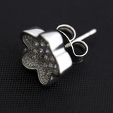 Cercei cu zirconiu (Floare), Argint 925