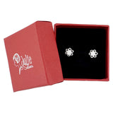 Cercei Dama Copii, Jolie, Argint 925, Model Floare cu Pietricele, 1.5 g, Argintiu - vivimall.ro
