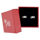 Cercei Dama Copii, Jolie, Argint 925, Model Infinit cu Pietricele, 1.5 g, Argintiu - vivimall.ro