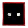 Cercei Dama Copii, Jolie, Argint 925, Model Romb cu Pietricele, 1.5 g, Argintiu - vivimall.ro